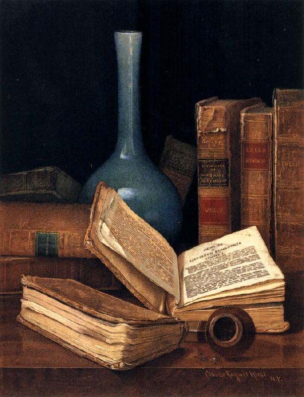 Hirst, Claude Raguet The Bookworm-s Table oil painting picture
